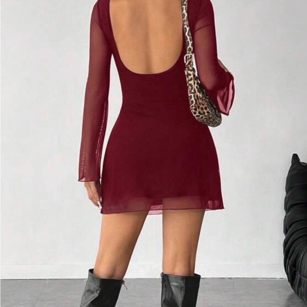 Elegant Burgundy Dress